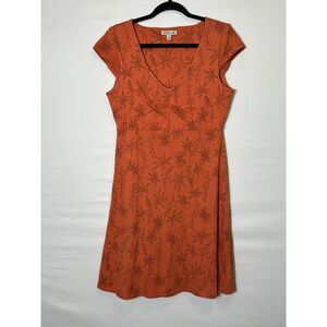 Toad & Co Womens Rosemarie Dress Cap Sleeves Size M Size Zip Pocket Empire Waist